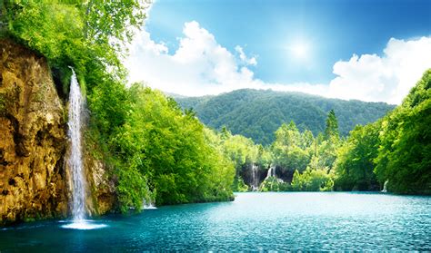 Fonds d ecran Chute d eau Forêts Rivières Été Photographie de paysage