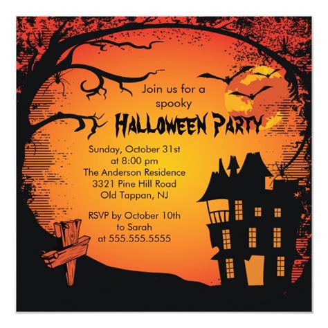 Spooky Haunted House Halloween Party Invitation