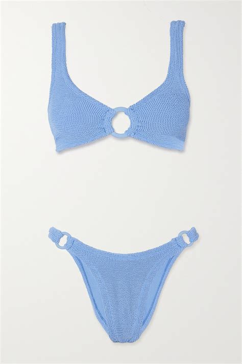 Hunza G Hallie Seersucker Bikini Blue Editorialist