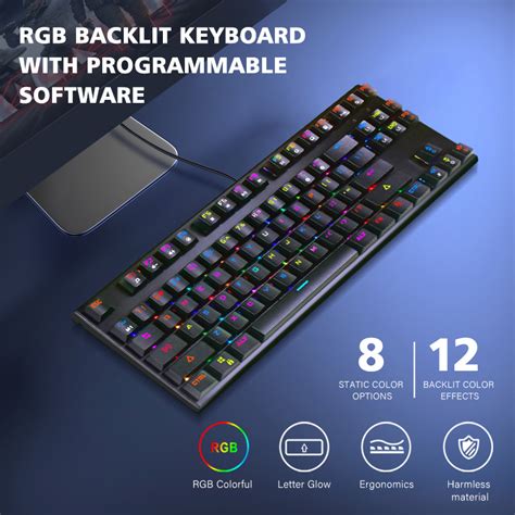 Usb Wired Gaming Rgb Keyboard With Fashion Rgb Backlit Custom 64 87 104 ...