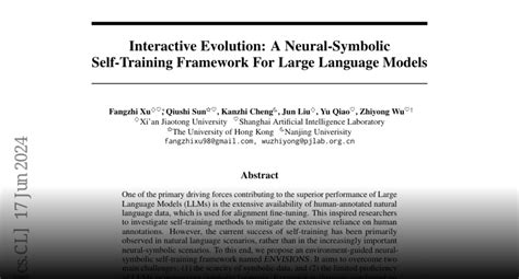 Paper Page Interactive Evolution A Neural Symbolic Self Training