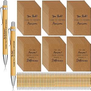 Satinior Thank You Gifts Bulk Inspirational Bamboo Pen Motivational