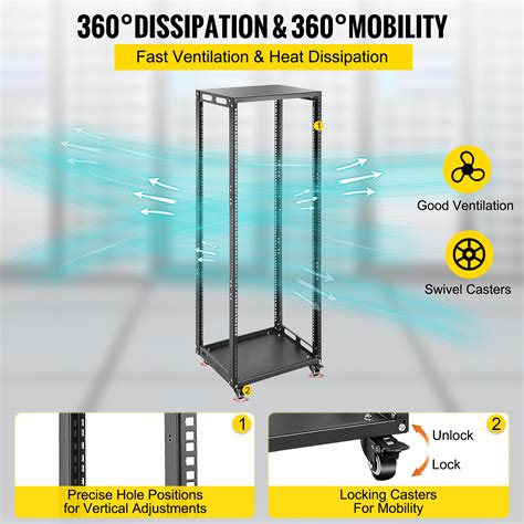 Vevor Server Rack 25u Open Frame Rack 4 Post It Server Network Relay Rack 19 Inch Server