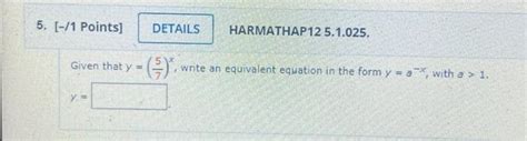 Solved Points Details Harmathap Given Chegg