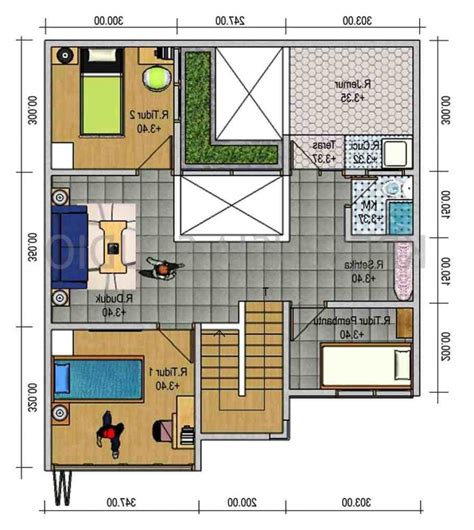 Denah Rumah Minimalis Type Satu Lantai Kamar