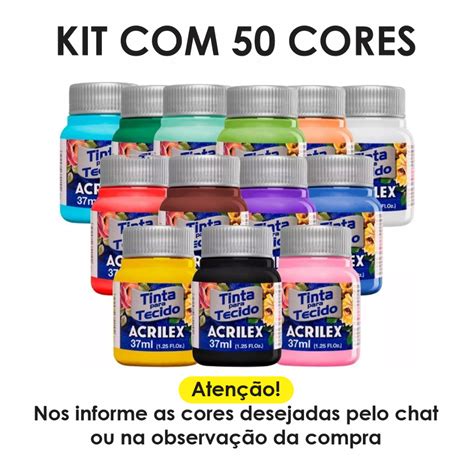 Kit Tintas De Tecido Acrilex Ml Escolha As Cores Escorrega