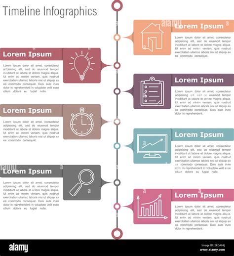 Plantilla De Diseño De Infografías De Línea De Tiempo Ilustración Vectorial Eps10 Imagen Vector