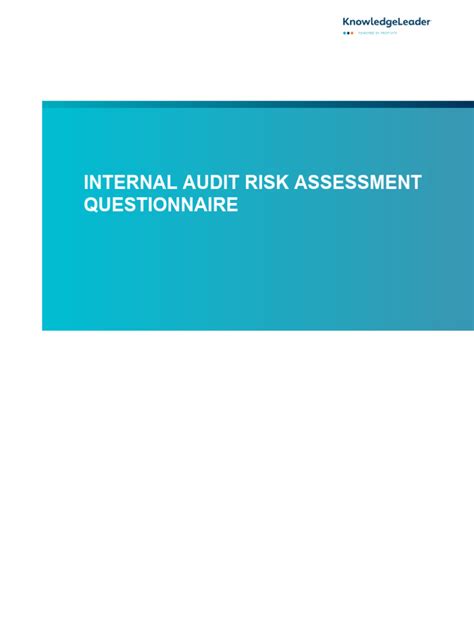 Internal Audit Risk Assessment Questionnaire Pdf Internal Audit Audit