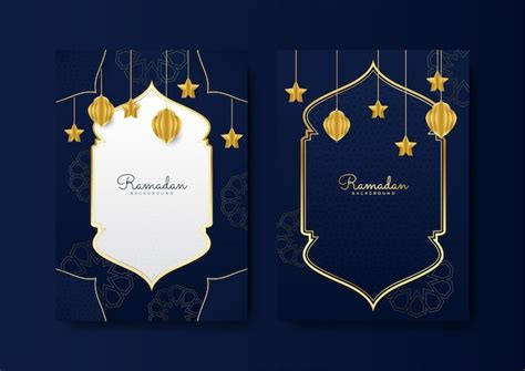 Trendy Islamitische Ramadan Wenskaart En Poster Achtergrond Sjabloon