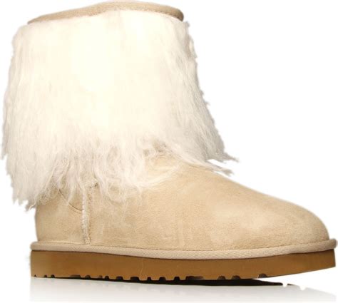 Ugg Fur Cuff Sheepskin Boots In Brown Tan Lyst