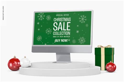 Premium Psd Christmas Sale Imac Inch Mockup