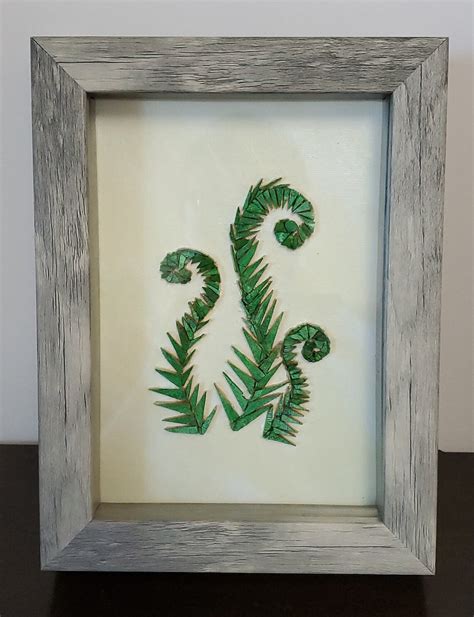 Wood Mosaic 3d Fiddlehead Fern Wall Art Rartisants