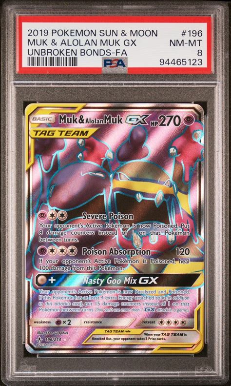 Psa Muk Alolan Muk Gx Full Art Pokemon Unbroken Bonds