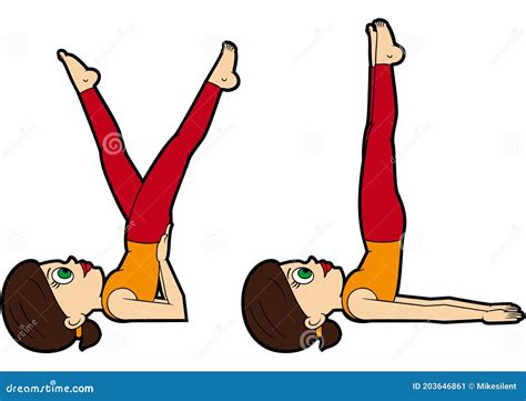 Sarvangasana Variations Stock Illustrations – 3 Sarvangasana Variations ...