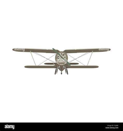 Biplane Vintage Airplane Vector Plane Old Retro Propeller Illustration