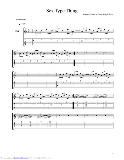 Sex Type Thing Guitar Pro Tab By Stone Temple Pilots Musicnoteslib