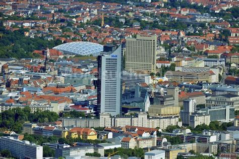 Leipzig Aus Der Vogelperspektive Stadtansicht Der Innenstadt Der