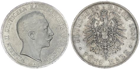 Preussen Deutsches Kaiserreich Mark Preussen Reichsmark A