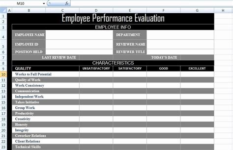 Employee Performance Tracking Template Excel