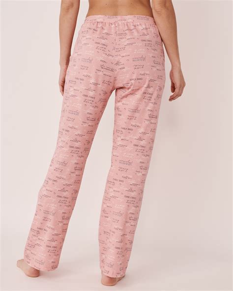 Cotton Straight Leg Pants Wording La Vie En Rose