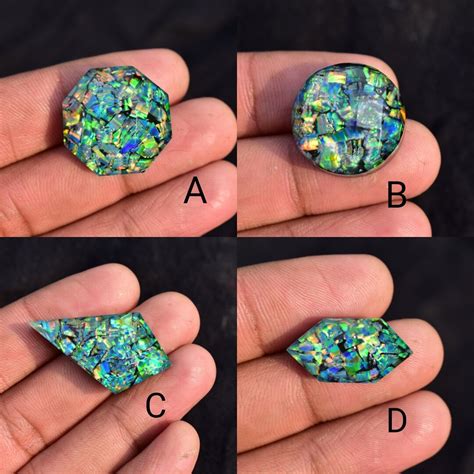 Faceted Aurora Opal Doublet Gemstone Wholesale Lot Fire Rose Cut