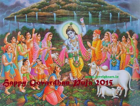 Happy Govardhan Puja 2015 Wishes Images - Lord Krishna Holding ...