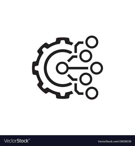 Technology Icon Gear And Electronic Digital Vector Image