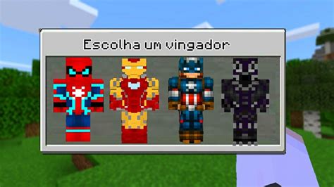 Novo Addon Dos Vingadores Para Minecraft Pe Youtube