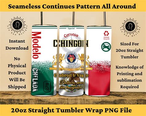 Chingon Modelo Beer 20oz Straight Skinny Tumbler Sublimation Etsy