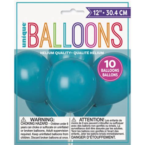 PartyMart. 12" TEAL BALLOONS 10/pkg