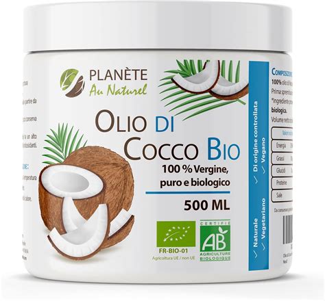 Olio di Cocco Bio 500 ml Planète au Naturel Crudo e Spremuto a