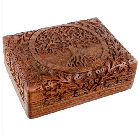 Tree Of Life Handmade Wooden Urn Box Beautiful Hardwood Etsy