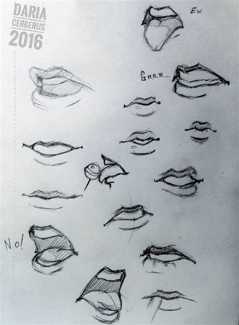 Lips Study By DariaCerberus On DeviantArt Lips Drawing Art Drawings