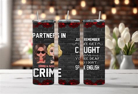 Personalized Partners In Crime Tumbler Mug Wrap Customized Etsy Canada