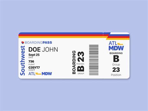 Southwest Airline Ticket Template