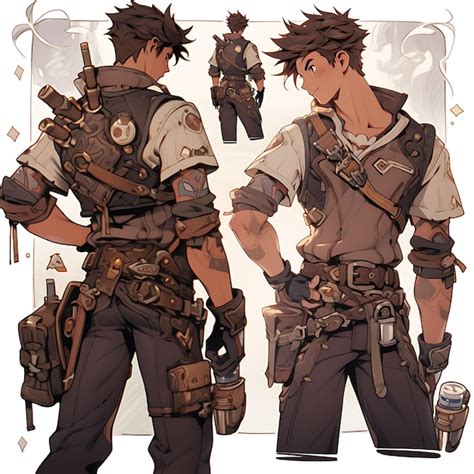 Premium Ai Image Character Anime Concept Average Height Male With A