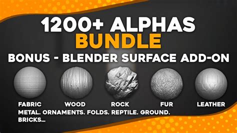 1200 Alphas Bundle For Zbrush And Blender Youtube