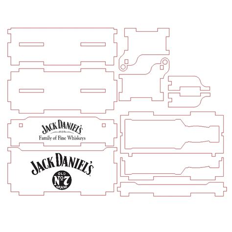 jack daniels gift box laser cut cdr file   vecty