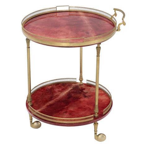 Exclusive Italian Vintage Bar Trolley Serving Trolley Aldo Tura Red