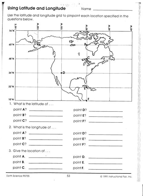 Latitude And Longitude Map Worksheet Map Skills Geography