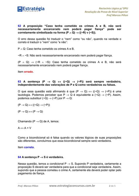 Prova De Racioc Nio L Gico Do Concurso Dpu Pdf