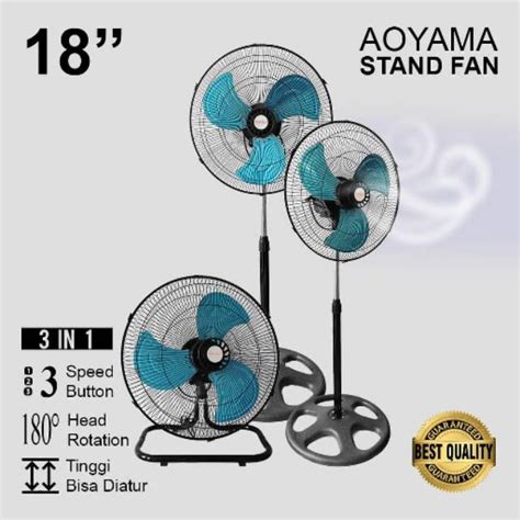 Jual Aoyama 18 Inch Tornado Stand Fan 3in1 Desk Wall Dinding