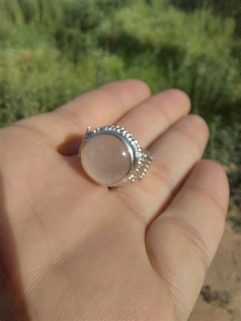 White Yemeni Aqeeq Stone Silver Ring Agate Akik Hakik Sufi Etsy