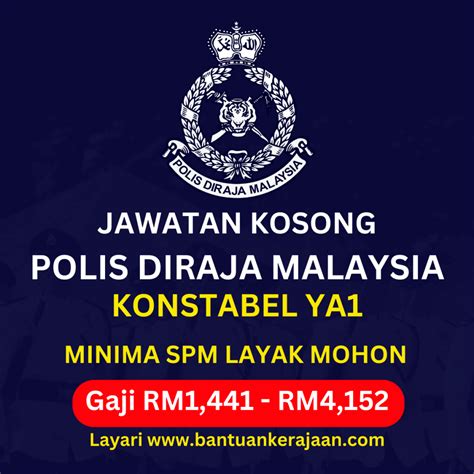 Jawatan Kosong Konstabel Polis Ya Minima Spm Layak Mohon