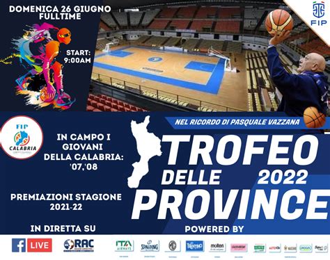 TROFEO DELLE PROVINCE DOMENICA AL PALACALAFIORE NEL RICORDO DELL