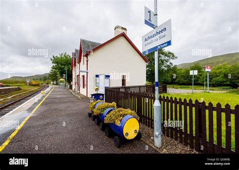 The Name Sign And Main Platform Of Railway Station At Achnasheen A