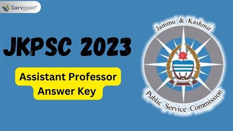 Jkpsc Assistant Professor Answer Key Out Official Pdf Here