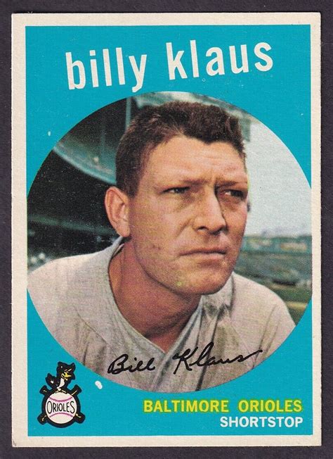 1959 TOPPS BILLY KLAUS CARD NO 299 NEAR MINT CONDITION EBay