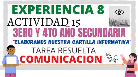 Elaboramos Nuestra Cartilla Informativa Actividad Comunicaci N