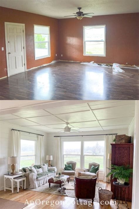 1900 Farmhouse Renovation Living And Dining Room Before And After An Oregon Cottage